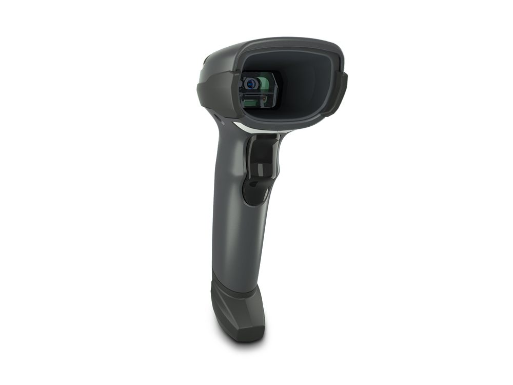 Zebra DS4608 corded handheld barcode scanner, black.